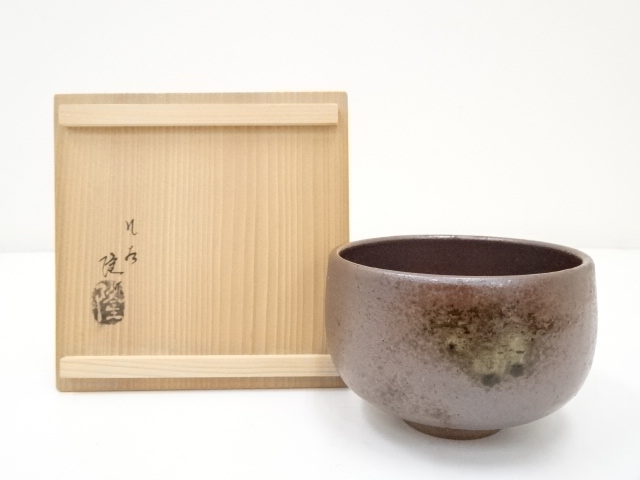 JAPANESE TEA CEREMONY / CHAWAN(TEA BOWL) / KUTANI WARE / IRON GLAZE / ARTISAN WORK